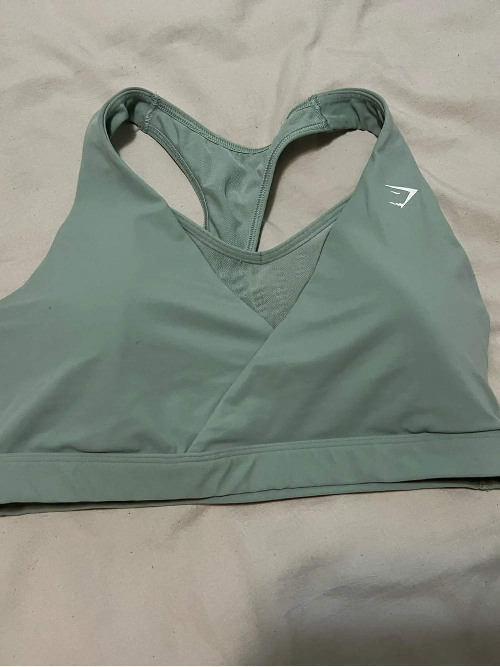 Gymshark Sports bra Crossover sports bra sage green women's size medium